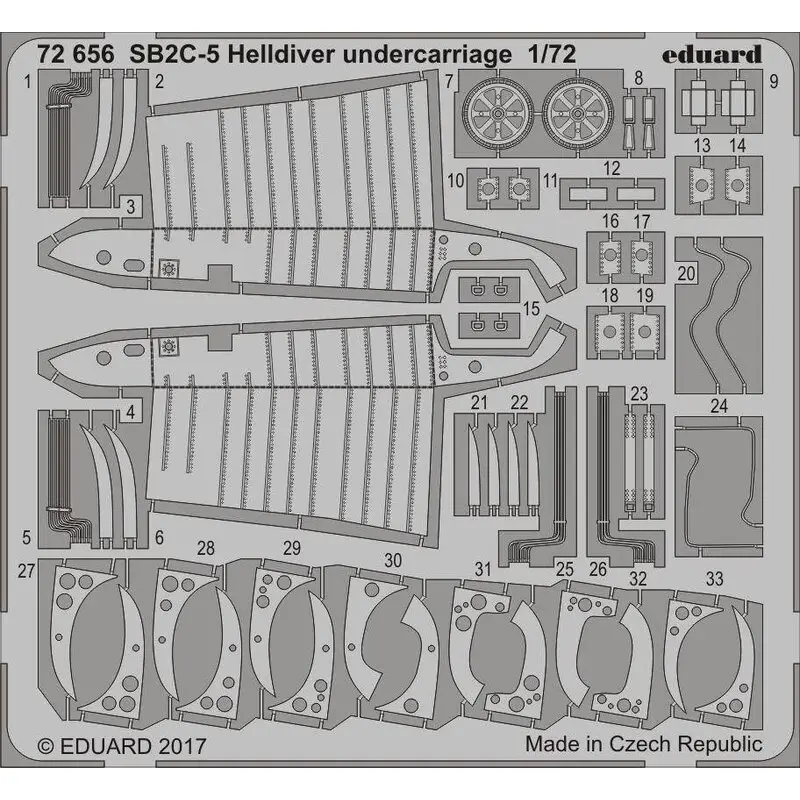 Merkproduct Curtiss SB2C-5 Helldiver onderwagen (ontworpen om te worden gebruikt met Speciale Hobby kits)