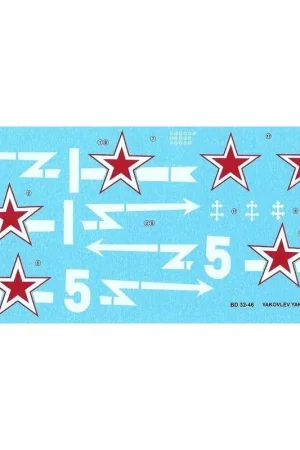 Sticker Yakovlev Yak-3 Normandie-Niemen: n∞ 1 Cne Marcel Albert 20/06/1945, n∞ 5 S / Lt Roger Sauvage 20/06/1945. Laatste Versie