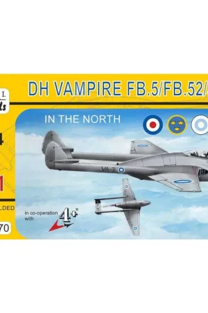 De Havilland Vampier FB.5 / FB.52 / J 28B In het Noorden (2in1 2 kits in 1 doos) (RAuxAF, Zweeds AF, Finse AF, Noorse AF) De D Gecertificeerd