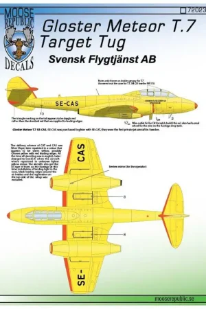 Gecertificeerd Sticker Gloster Meteor T.7 target sleepbuis Decal
