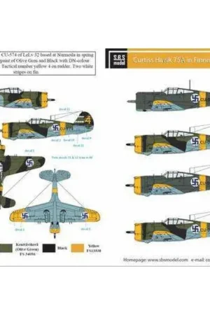 Beste Prijs Sticker Curtiss Hawk 75A in de Finse Dienst [75A-2 75A-3] Decal