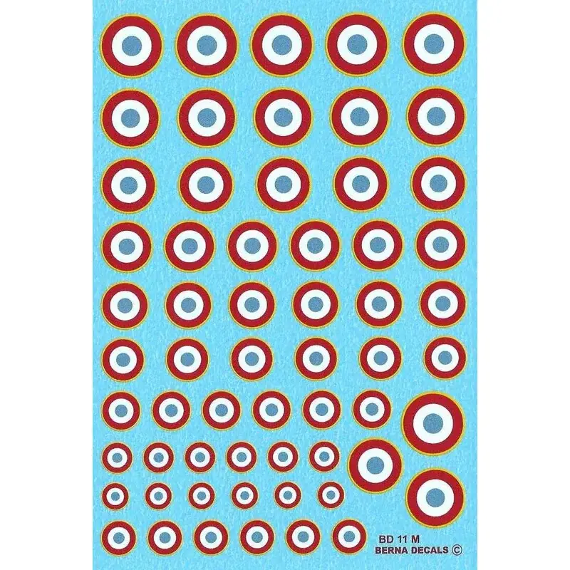 Sticker Franse ronde Armee de l'air 1943-82 diameter van 6 tot 16 mm (6 van elk) Decal Laatste Kans
