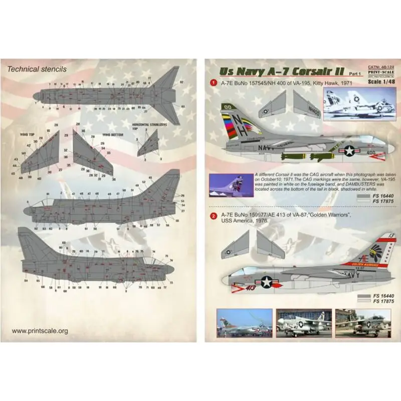 Sticker Vought A-7E Zeerover ll US Navy Decal Direct Beschikbaar