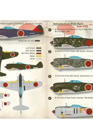 Sticker Nakajima Ki-44 Shoki Deel-2 Decal Must-Have