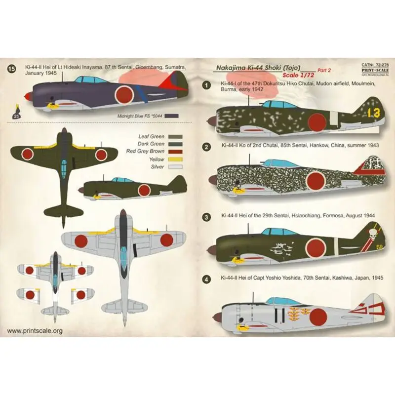 Sticker Nakajima Ki-44 Shoki Deel-2 Decal Must-Have