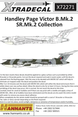 Sticker Handley-Page Victor B.2 (7) Het vliegtuig op dit blad is gewijzigd sinds de eerste publicatie.Als u het heeft besteld, Gecertificeerd