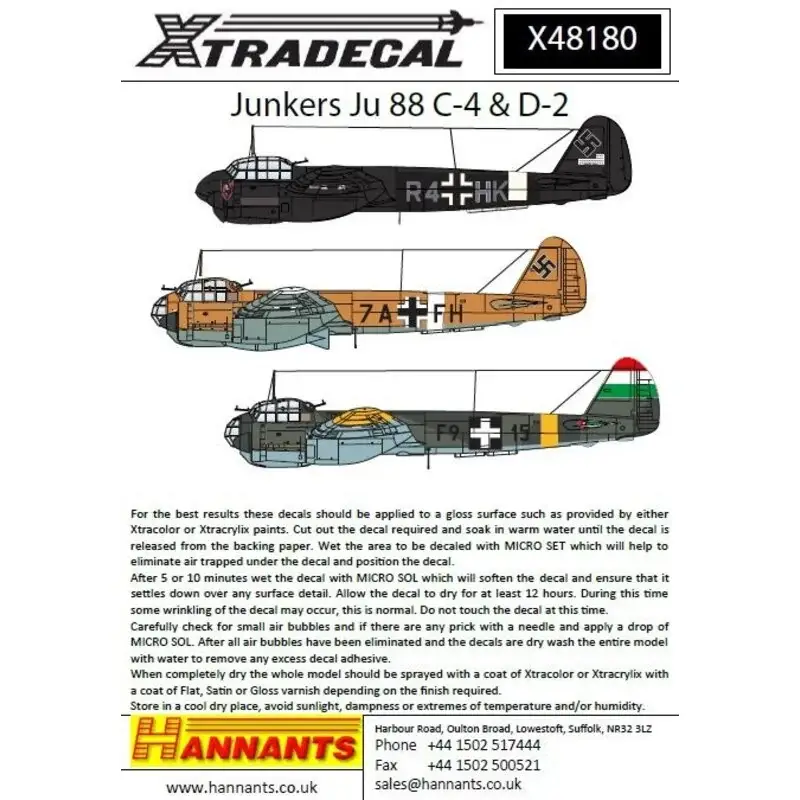 Speciale Aanbieding Sticker Junkers Ju-88C / D (8) Ju-88C-4 R4 + BL 3 / NJG 2 Lt Heinz Volker Gilze-Rijen, Holland 1941, Algemeen zwart met verzendi