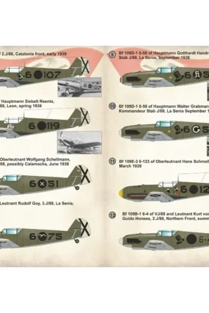 Lage Prijs Sticker Azen van de Legion Condor Deel 2 Messerschmitt Bf-109B-1 / Bf-109D-1 / Bf-109E-3