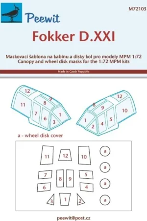 Fokker D.XXI (ontworpen om te worden gebruikt in combinatie met MPM kits) Accessoire Meest Verkocht
