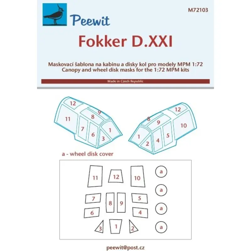 Fokker D.XXI (ontworpen om te worden gebruikt in combinatie met MPM kits) Accessoire Meest Verkocht