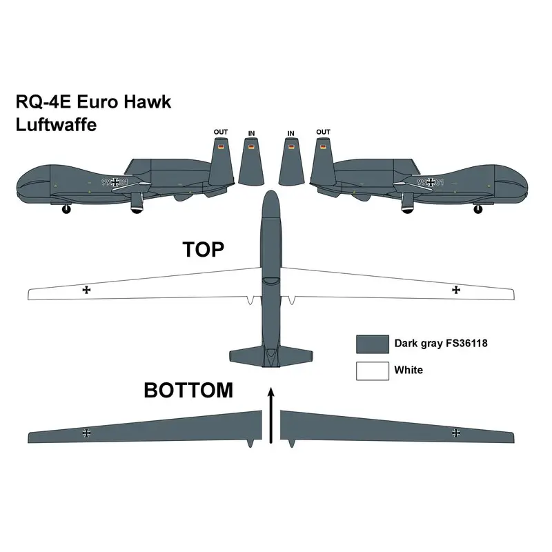 Gratis Retour Northrop Grumman-RQ-4B EUROHAWK Luftwaffe Schaalmodel