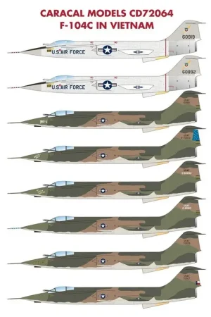 Goedkoop Sticker Lockheed F-104C Starfighter in Vietnam (10) Onze eerste 1/72 schaalblad voor de F-104 is gewijd aan de Vietnam War-diens