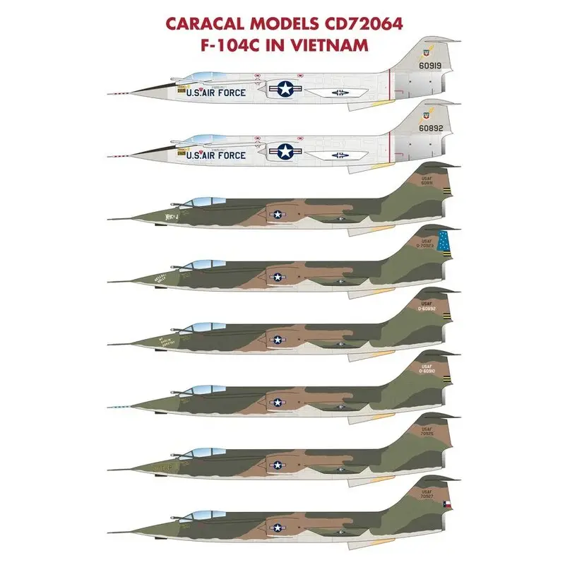 Goedkoop Sticker Lockheed F-104C Starfighter in Vietnam (10) Onze eerste 1/72 schaalblad voor de F-104 is gewijd aan de Vietnam War-diens