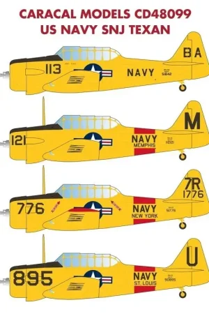 Sticker US Navy Noord-Amerikaanse SNJ TexanThis 1/48 schaalblad biedt accurate en volledige markeringen voor vier naoorlogse gee Koopje