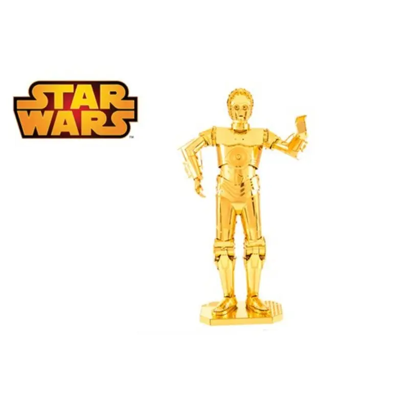 Direct Verzonden MetalEarth: STAR WARS C-3PO goud, metalen 3D-model met 2 vellen, op kaart 12x17cm, 14+