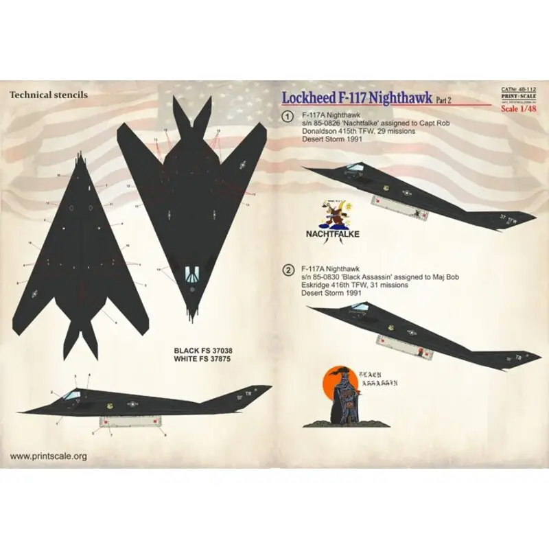 Sticker Lockheed F-117 Nighthawk Part 2 Decal Koop Vandaag