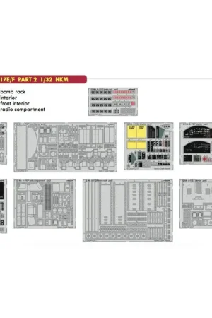 Boeing B-17E/F Flying Fortress PART 2 1/32 (designed to be used with Hong Kong Models kits) This Big-Ed set includes all these E Dagaanbieding
