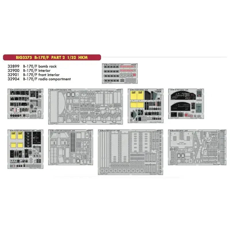 Boeing B-17E/F Flying Fortress PART 2 1/32 (designed to be used with Hong Kong Models kits) This Big-Ed set includes all these E Dagaanbieding