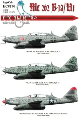 Sticker Messerschmitt Me-262B-1A/U1 Nightfighters of NJG 11The study of late war camouflage schemes of the Me 262 B nightfighter Voordeelprijs