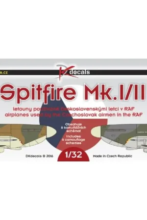 Flitsaanbieding Sticker Supermarine Spitfire Mk.I/Mk.II1. Spitfire Mk.IIA, P7434, P/O F. Hradil, No.19 Sq. RAF2. Spitfire Mk.IA, R7193, No.313 S