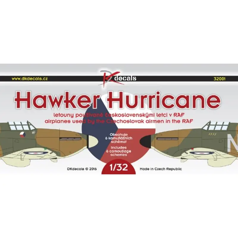 Sticker Hawker Hurricane 1. Hurricane Mk.I, P3143, P/O S. Fejfar, No.310 Sq. RAF, September 1940 2. Hurricane Mk.I, P3975, Sgt J Weekendaanbieding