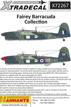 Sticker Fairey Barracuda Mks.I, Mk.II en Mk.III (10) BV760 P 1709 NAS RNAS Katukcurunda Ceylon 1945 - LS628 4F HMS Furious viele Koop Online