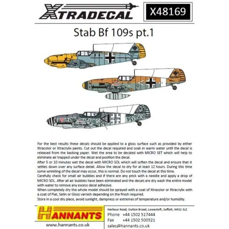 Lage Kosten Sticker Messerschmitt Bf-109E / F / G Pt.1 (13) Stab aircraftBf-109E-3 JG 2 Geschwaderkommodore Oberst Gerd von Massow, Frankfuu