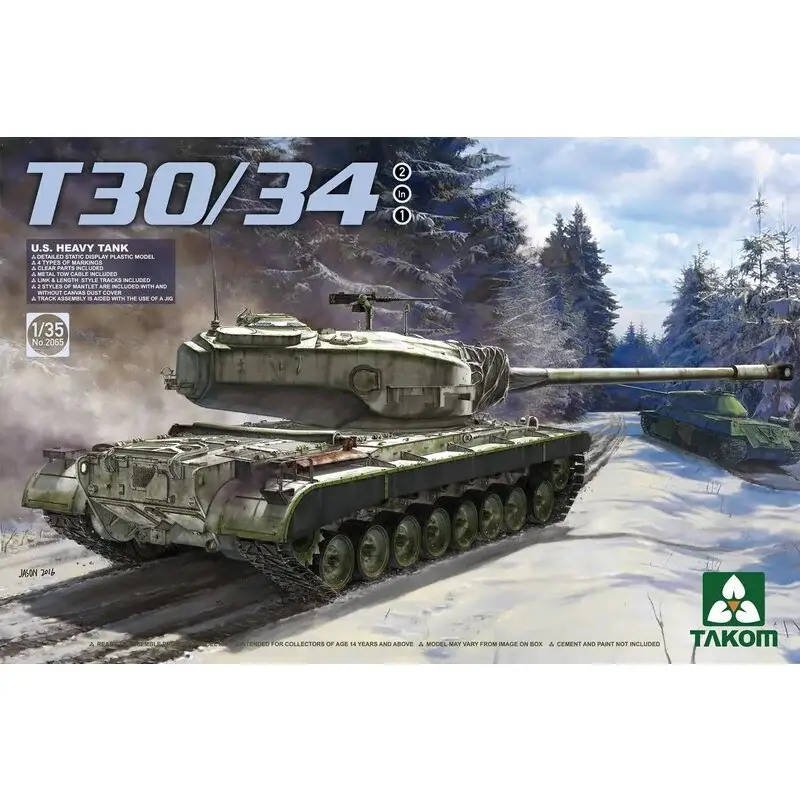 Koop Vandaag US zware tank T30 / 34 2 in 1 Schaalmodel