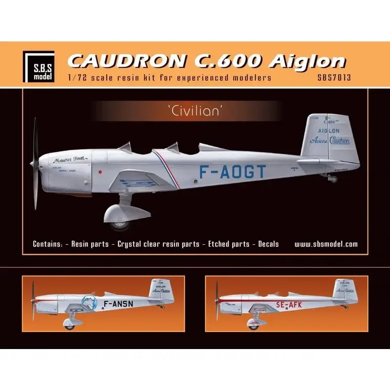 Caudron c.600 Aiglon 'Civilian' Schaalmodel Hoge Kwaliteit