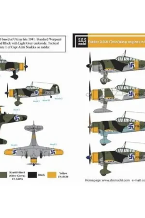 Sticker Fokker D XXI.(Twin-Wasp motor) in de Finse Dienst Decal Flitsaanbieding