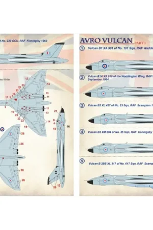 Sticker Avro Vulcan B.1 / B.2 Part-1 Decal Bestel Nu