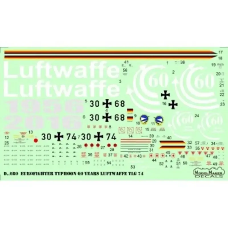 Sticker Eurofighter Typhoon 60 Years Luftwaffe TLG 74 Decal Dagaanbieding