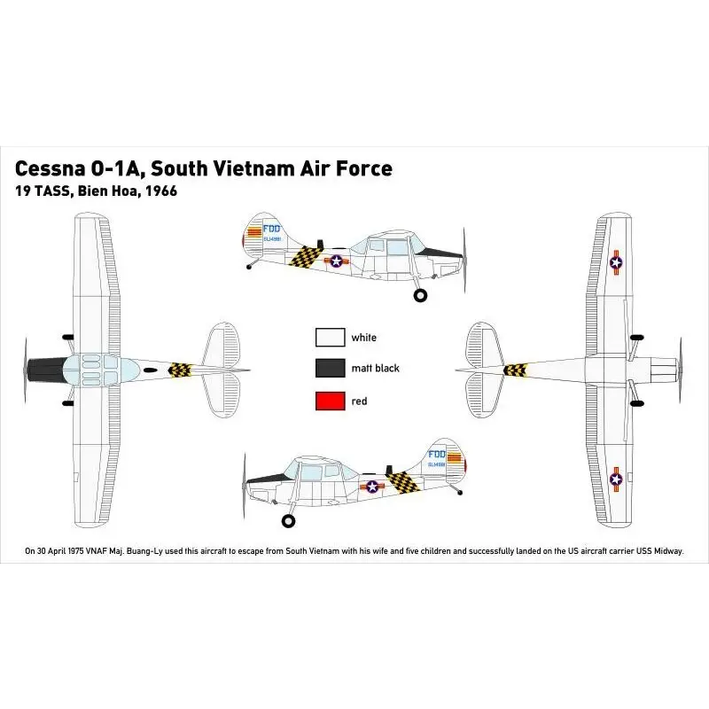 Seizoensaanbieding Cessna O-1 BIRD DOG / Zuid-Vietnamese AF Schaalmodel