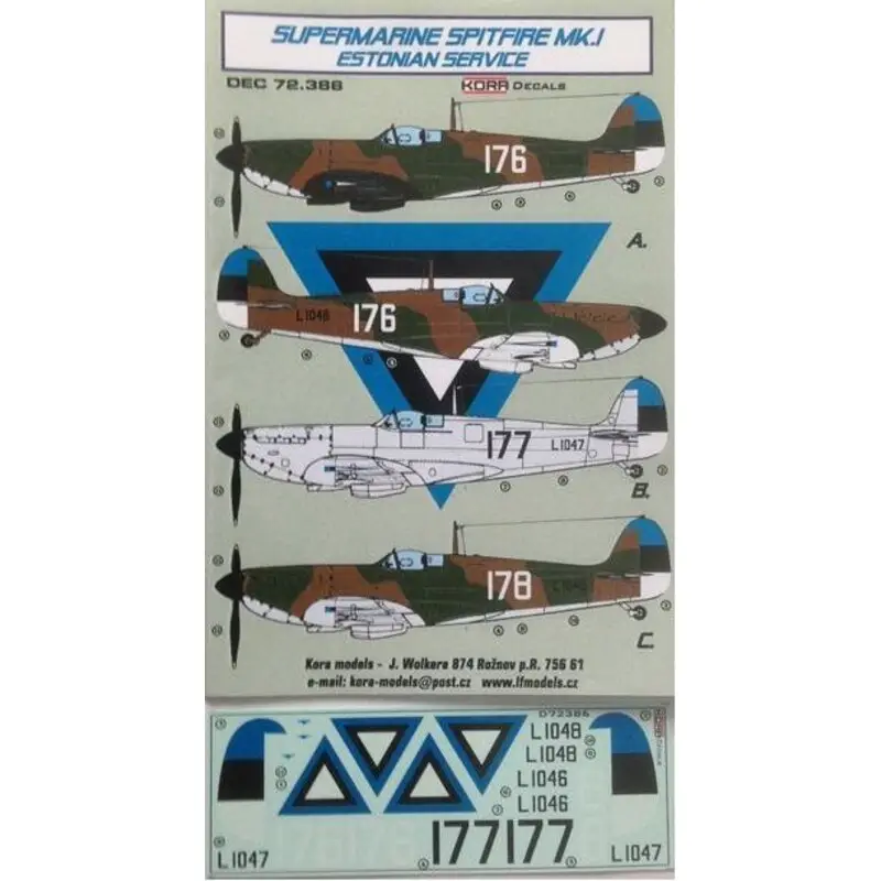 Aanbieding Sticker Supermarine Spitfire Mk.I Estonian Dienst Decal