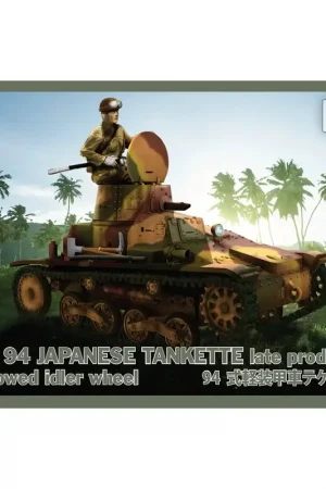 Beperkt Aanbod TYPE 94 Japanse Tankette - late productie met gesleept los wiel - Schaalmodel