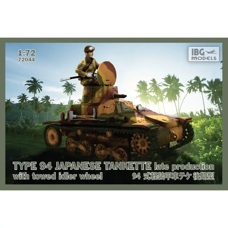 Beperkt Aanbod TYPE 94 Japanse Tankette - late productie met gesleept los wiel - Schaalmodel
