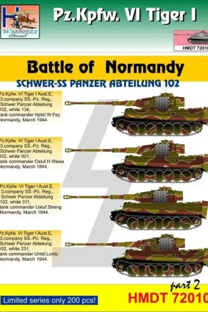 Finale Uitverkoop Pz.Kpfw.VI Tiger I Slag om Normandië (Schwere SS-Pz. Abt.102), Pt.2 Decal