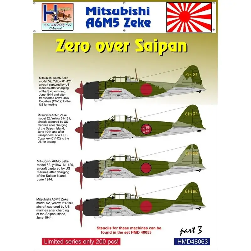 Goedkoop Sticker Mitsubishi A6M5 Zeke op Saipan, Pt.3 Decal