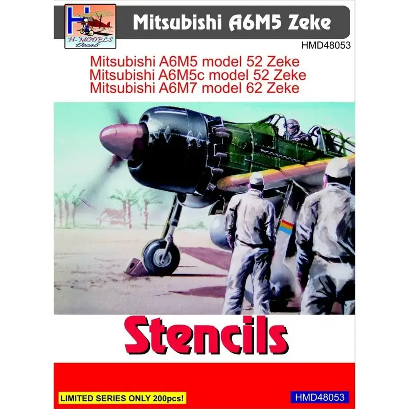 Sticker Mitsubishi A6M5 Zeke stencils Decal Aanbieding