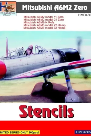 Sticker Mitsubishi A6M2 'Zero' stencils Decal Rechtstreeks Van De Fabrikant