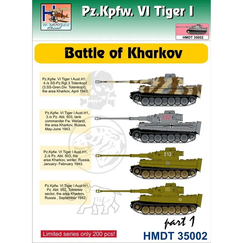 Beperkte Voorraad Pz.Kpfw.VI Tiger I Slag van Kharkov, Pt.1 Decal
