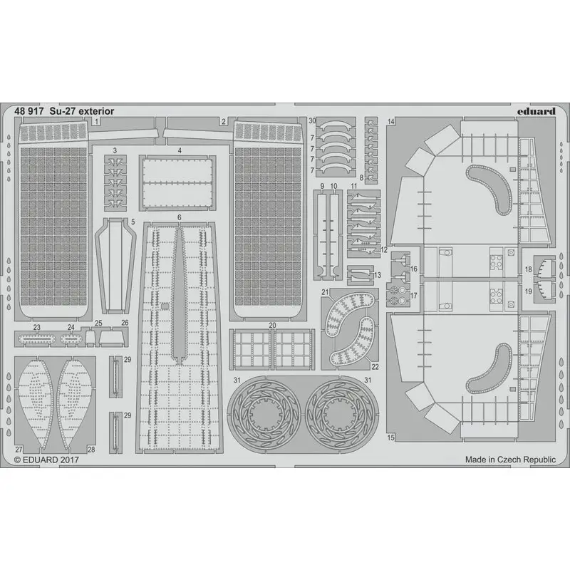 Aanbieding Sukhoi Su-27 Flanker B buitenkant (ontworpen om te worden gebruikt in combinatie met de Hobby Boss kits)