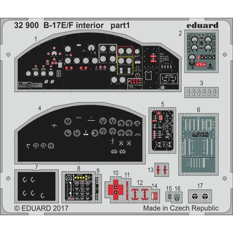Boeing B-17E / F interieur (ontworpen om te worden gebruikt in combinatie met Hong Kong Model kits) Fabrieksprijs