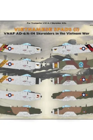Sticker Vietnamese SPADS (1) - VNAF Douglas advertentie-6 / A-1H Skyraiders in de Vietnamoorlog.Deel 1 van de Zuid-Vietnam Air Flitsaanbieding