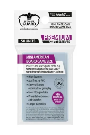 Hete Deal Ultimate Guard Premium Soft Sleeves for Board Game Cards Mini American (50)