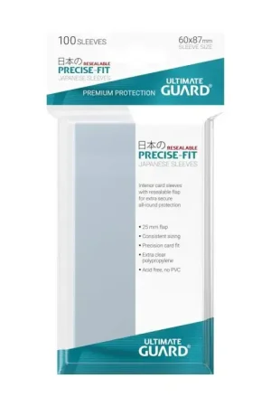 Ultimate Guard Precise-Fit Sleeves Resealable Japanese Size Transparent (100) Beperkt Aanbod