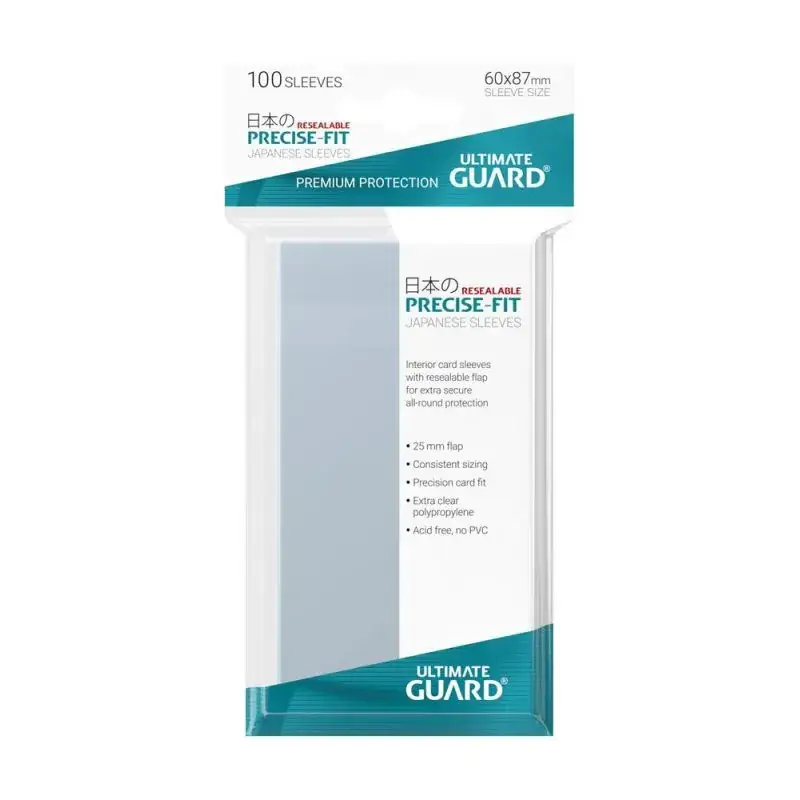 Ultimate Guard Precise-Fit Sleeves Resealable Japanese Size Transparent (100) Beperkt Aanbod