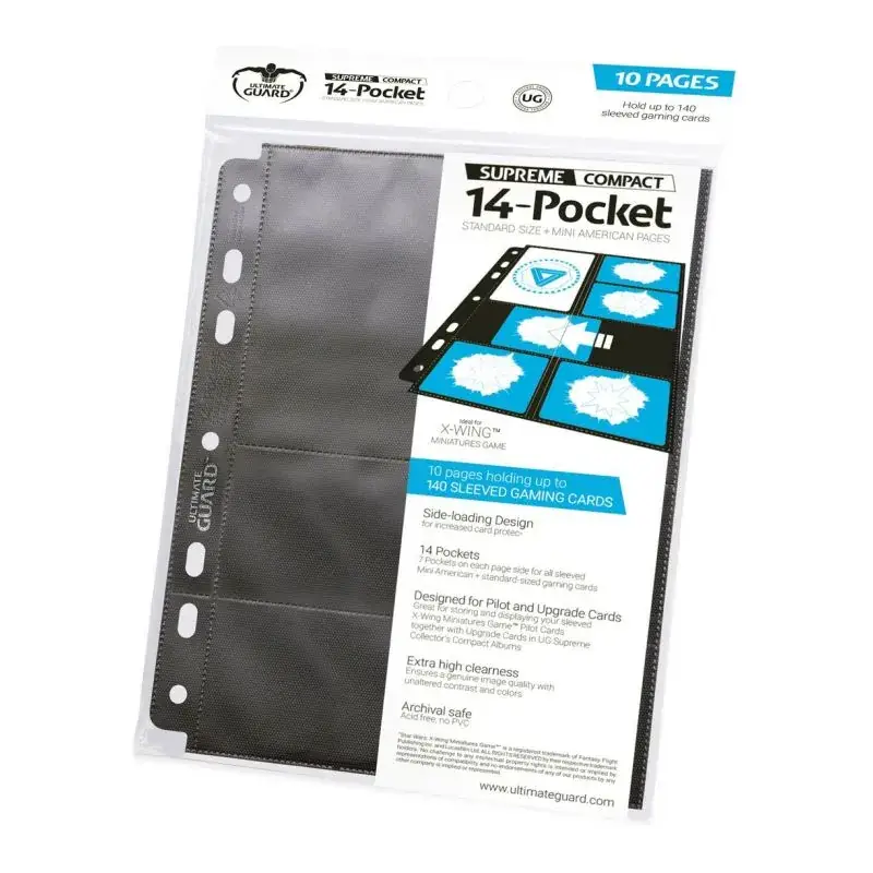 Hete Deal Ultimate Guard 14-Pocket Compact Pages Standard Size & Mini American Black (10)