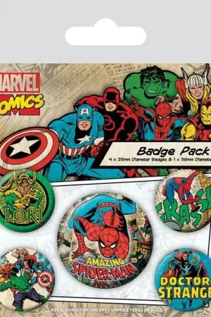 Shop Nu Marvel Comics Pin Badges 5-Pack Spider-Man