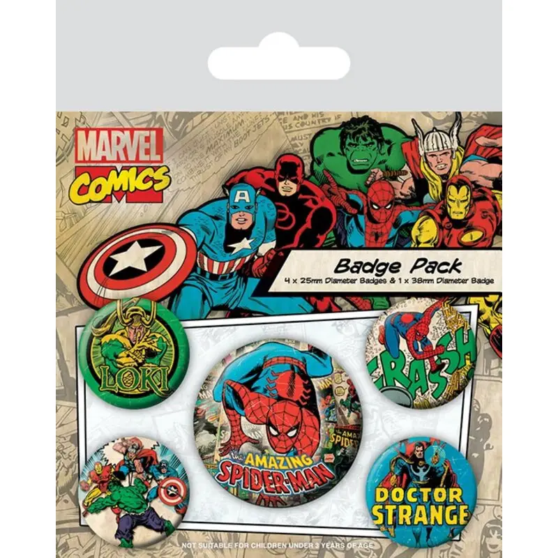 Shop Nu Marvel Comics Pin Badges 5-Pack Spider-Man